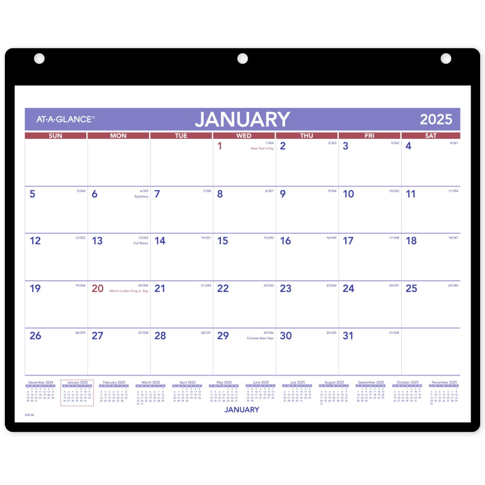 2025 AT-A-GLANCE® Monthly Wall Calendar With Jacket, 11"