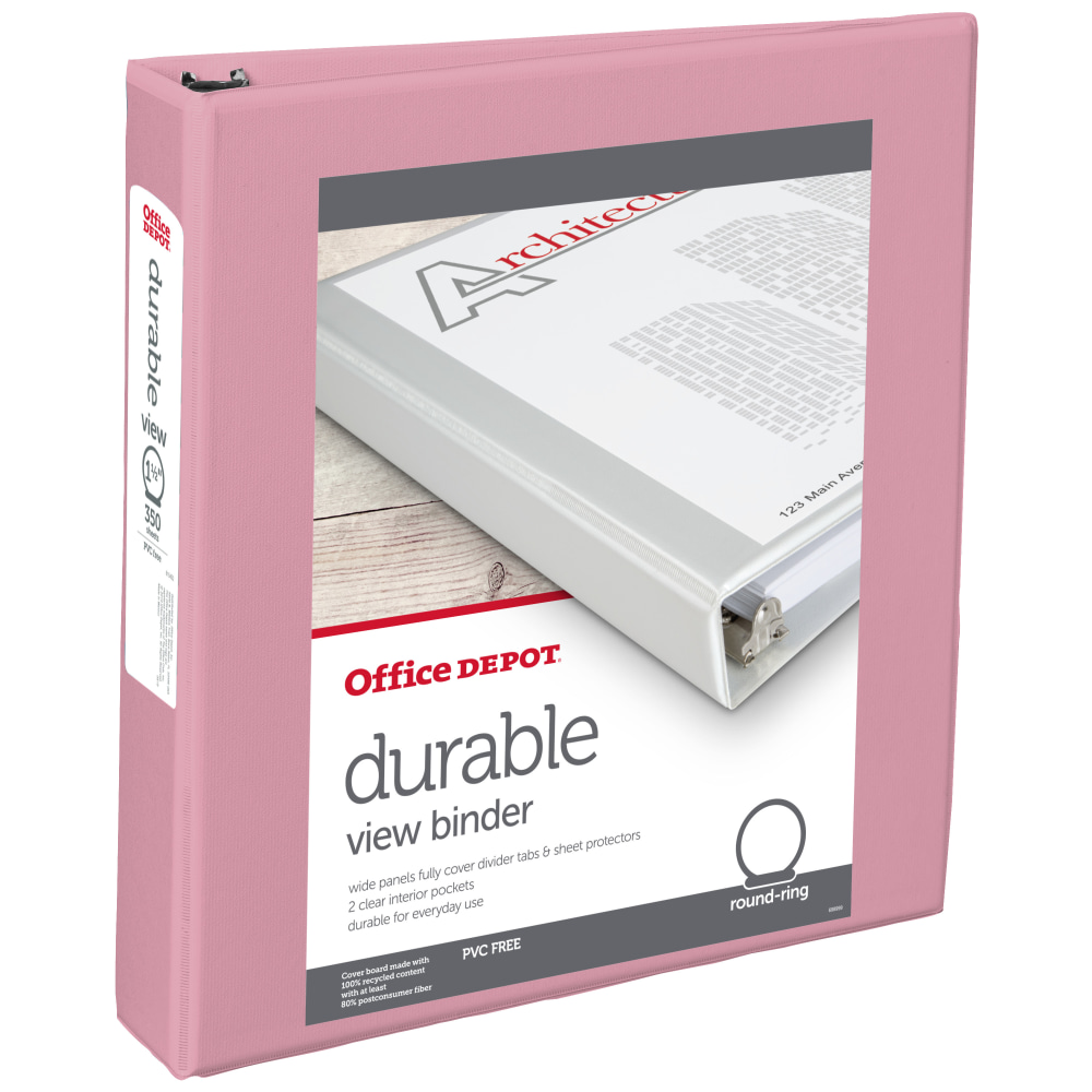 Office Depot® Brand 3-Ring Durable View Binder, 1-1/2"