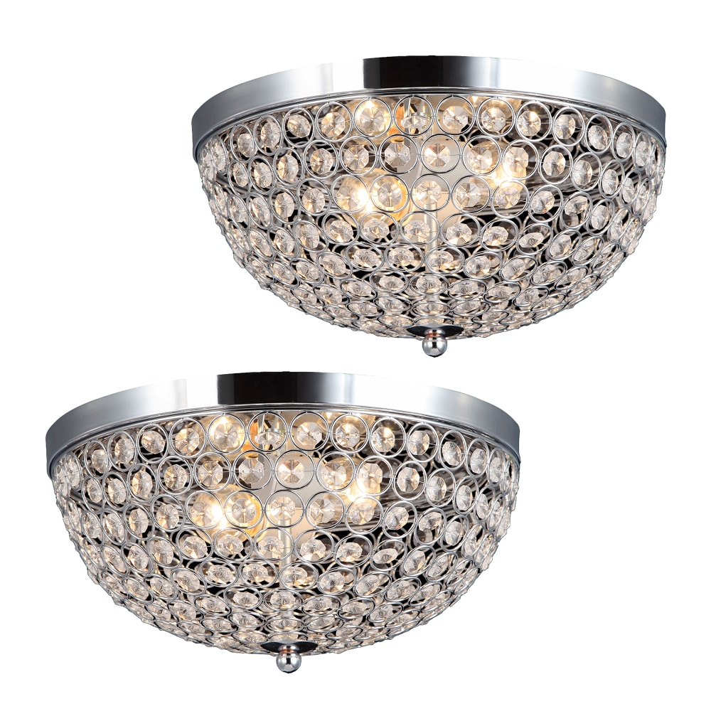 Elegant Designs 2-Light Elipse Crystal Flush-Mount Ceiling