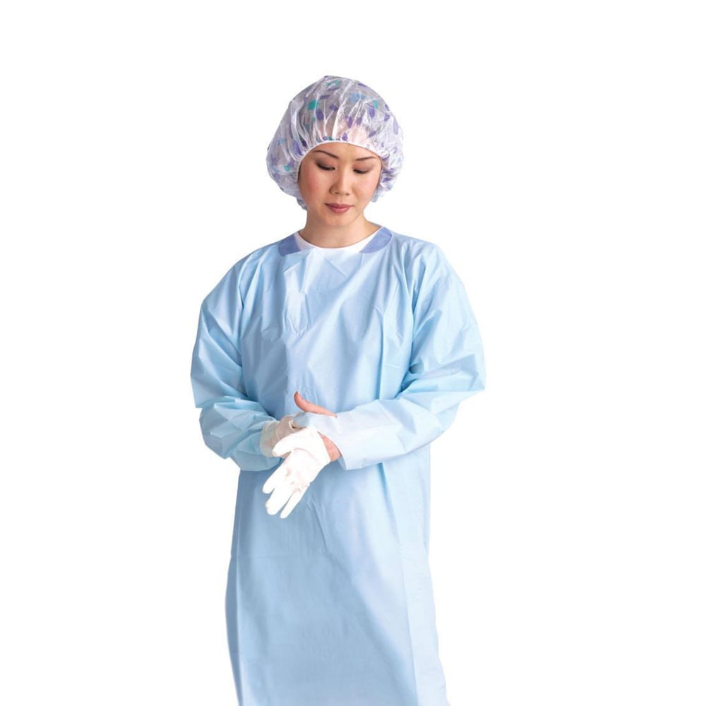 Medline Standard Polyethylene Thumb Loop Isolation Gowns, XL,