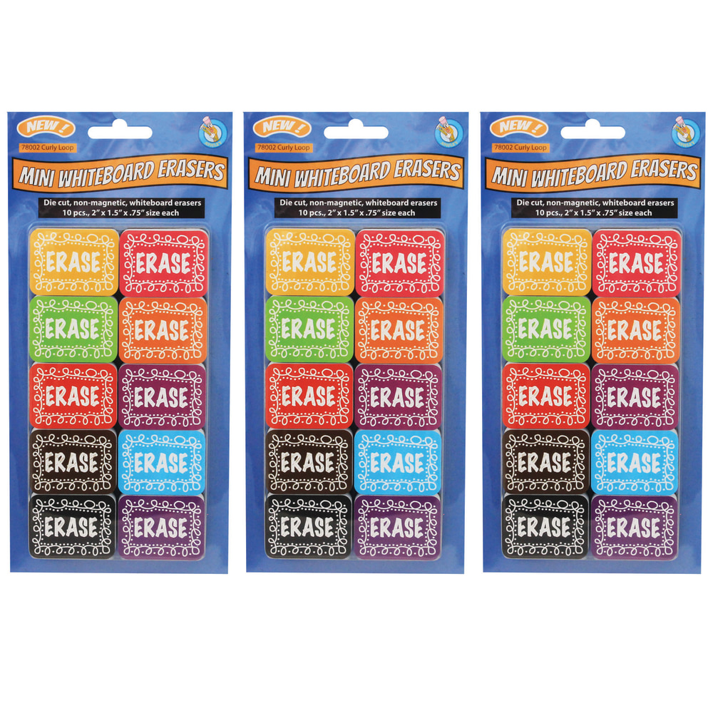 Ashley Productions Non-Magnetic Mini Whiteboard Erasers, Chalk