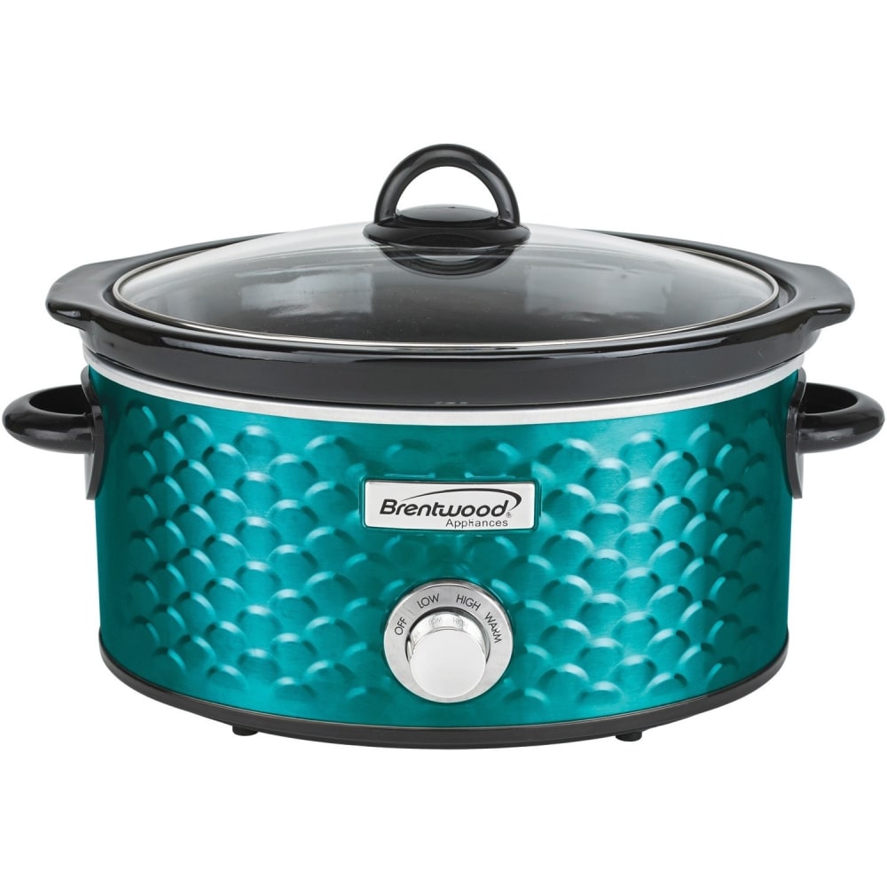 Brentwood SC-140BL Scallop Pattern 4.5 Quart Slow Cooker,