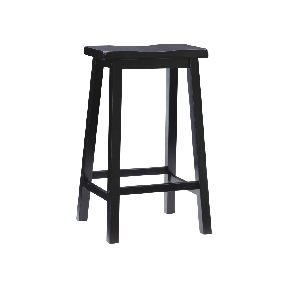 Powell Saddle Bar Stool, Antique Black