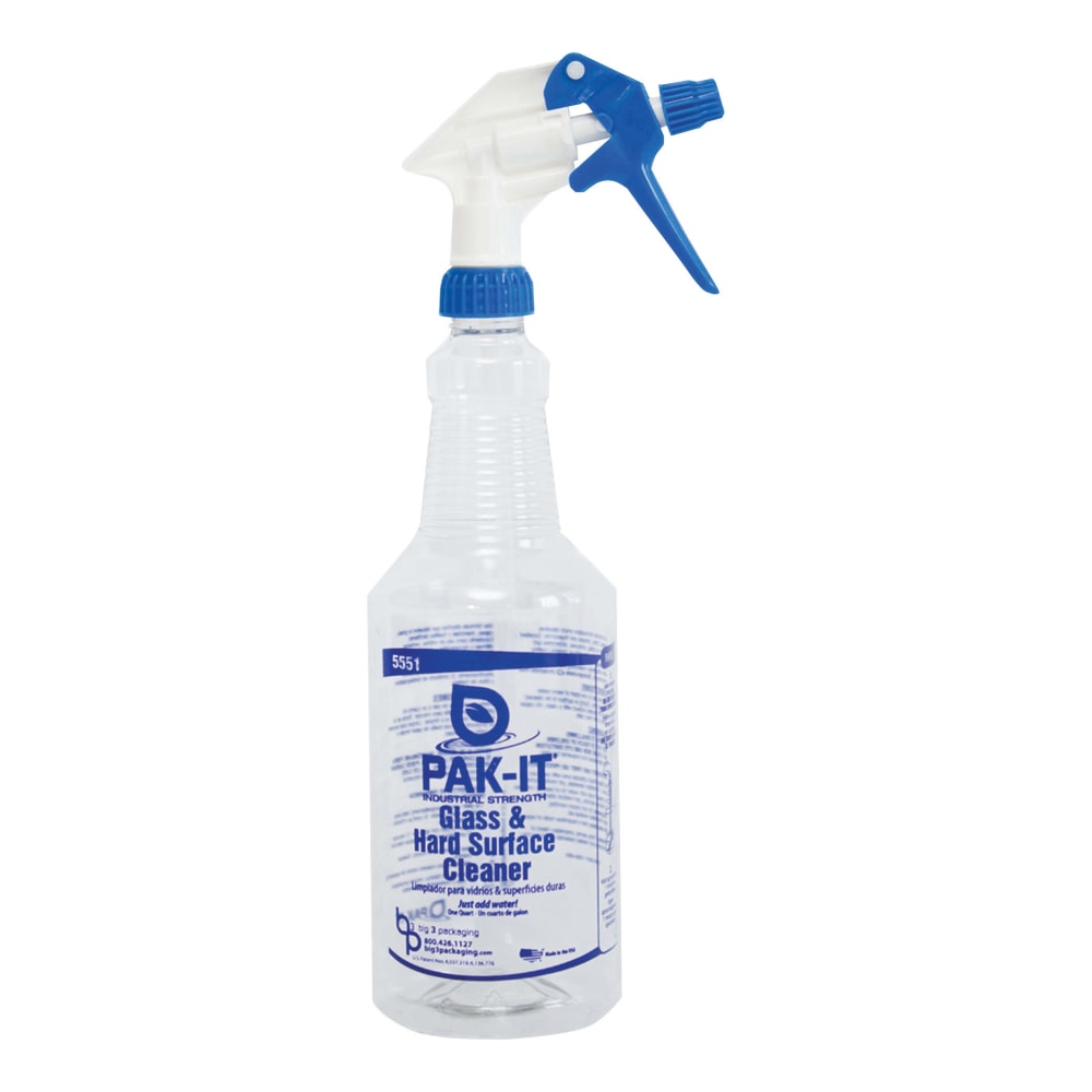 Big 3 Packaging PAK-IT Spray Bottle, Glass/Hard Surface