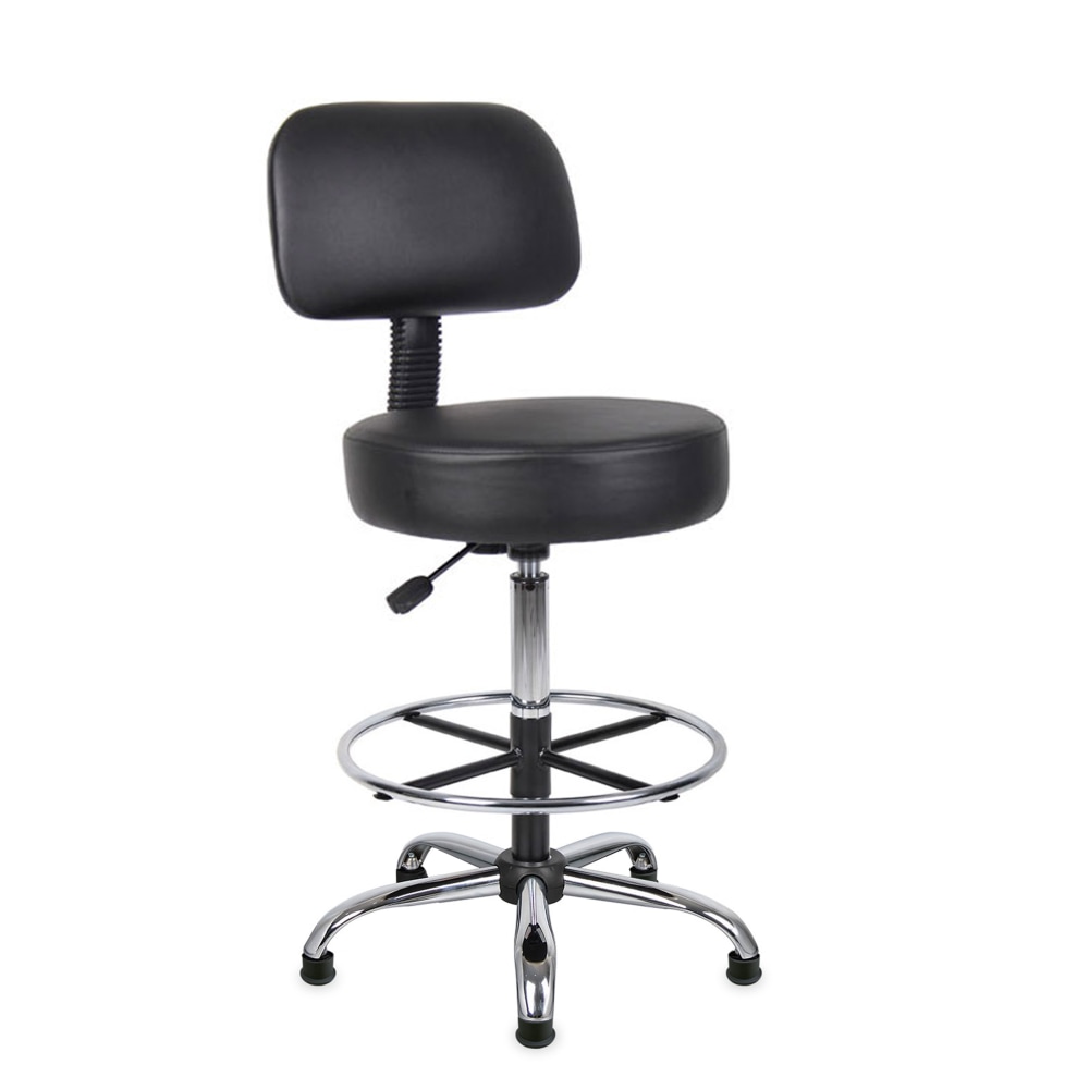 Boss Office Products Adjustable Antimicrobial Drafting Stool With