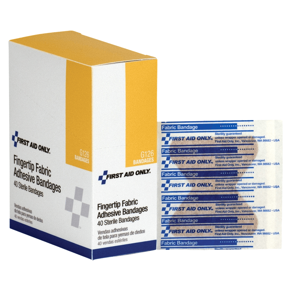 First Aid Only Fingertip Fabric Adhesive Bandages, 2