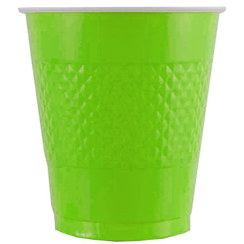 JAM PAPER Plastic Party Cups, 16 oz, Lime