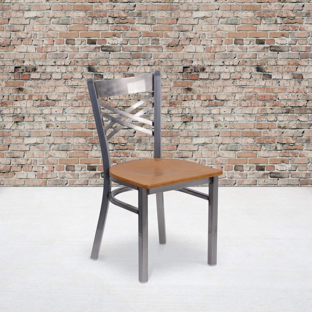 Flash Furniture X-Back Restaurant Accent Chair, Natural