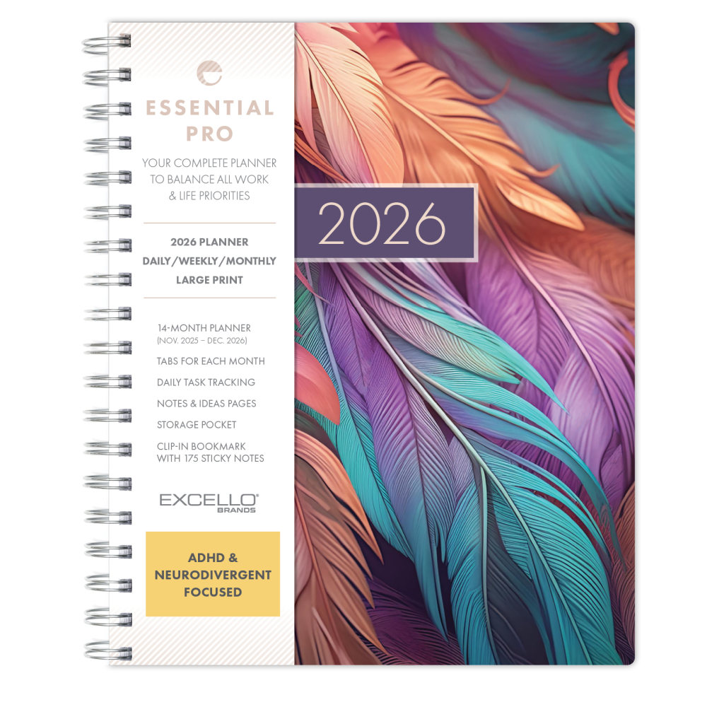 2026 Excello Brands Essential PRO Daily/Weekly/Monthly Planner,