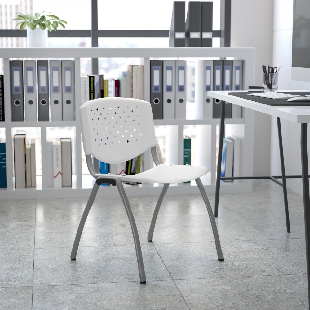 Flash Furniture HERCULES Plastic Stack Chair With Titanium