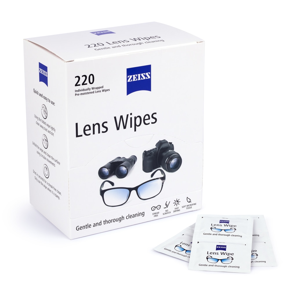 Zeiss Lens Wipes, 2", White, Pack Of 220