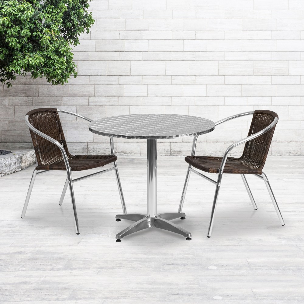 Flash Furniture Lila Round Aluminum Indoor-Outdoor Table With