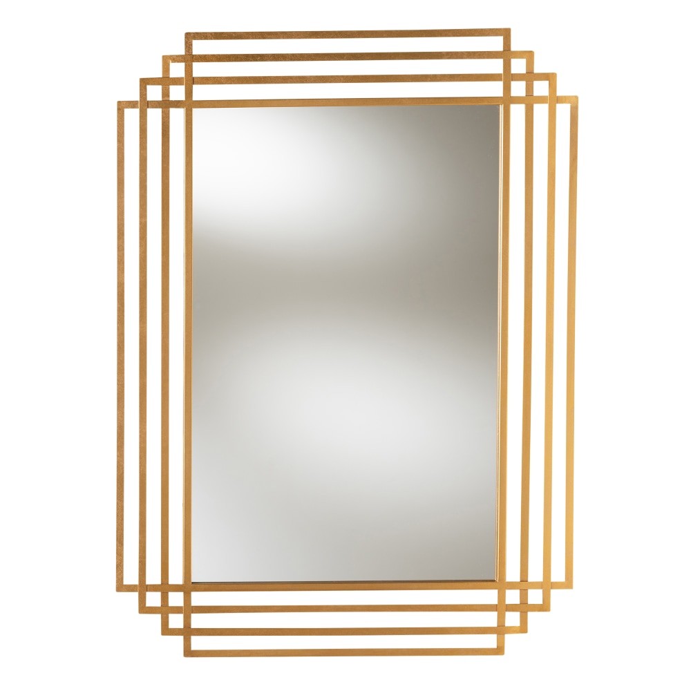 Baxton Studio Art Deco Rectangular Wall Mirror With