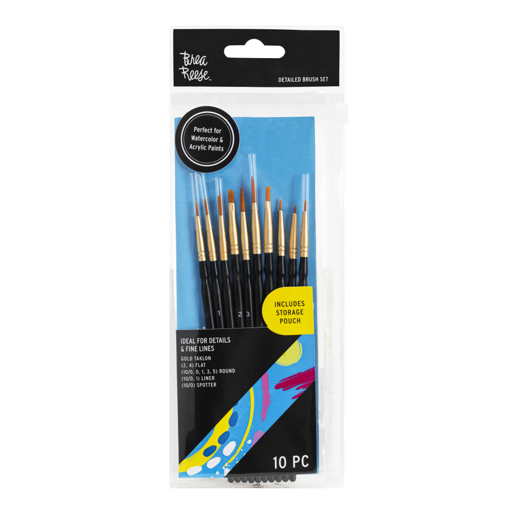 Brea Reese 10-Piece Detail Paintbrush Set, Black