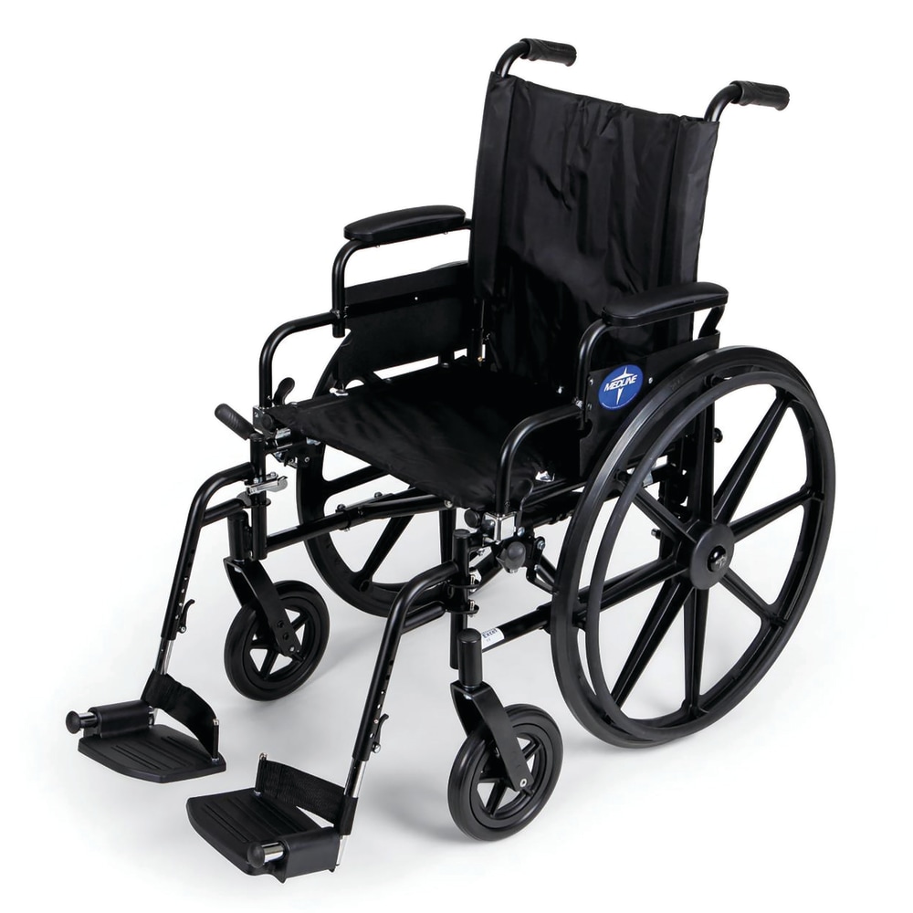 Medline Excel K4 Extra-Wide Lightweight Wheelchair, Swing Away,