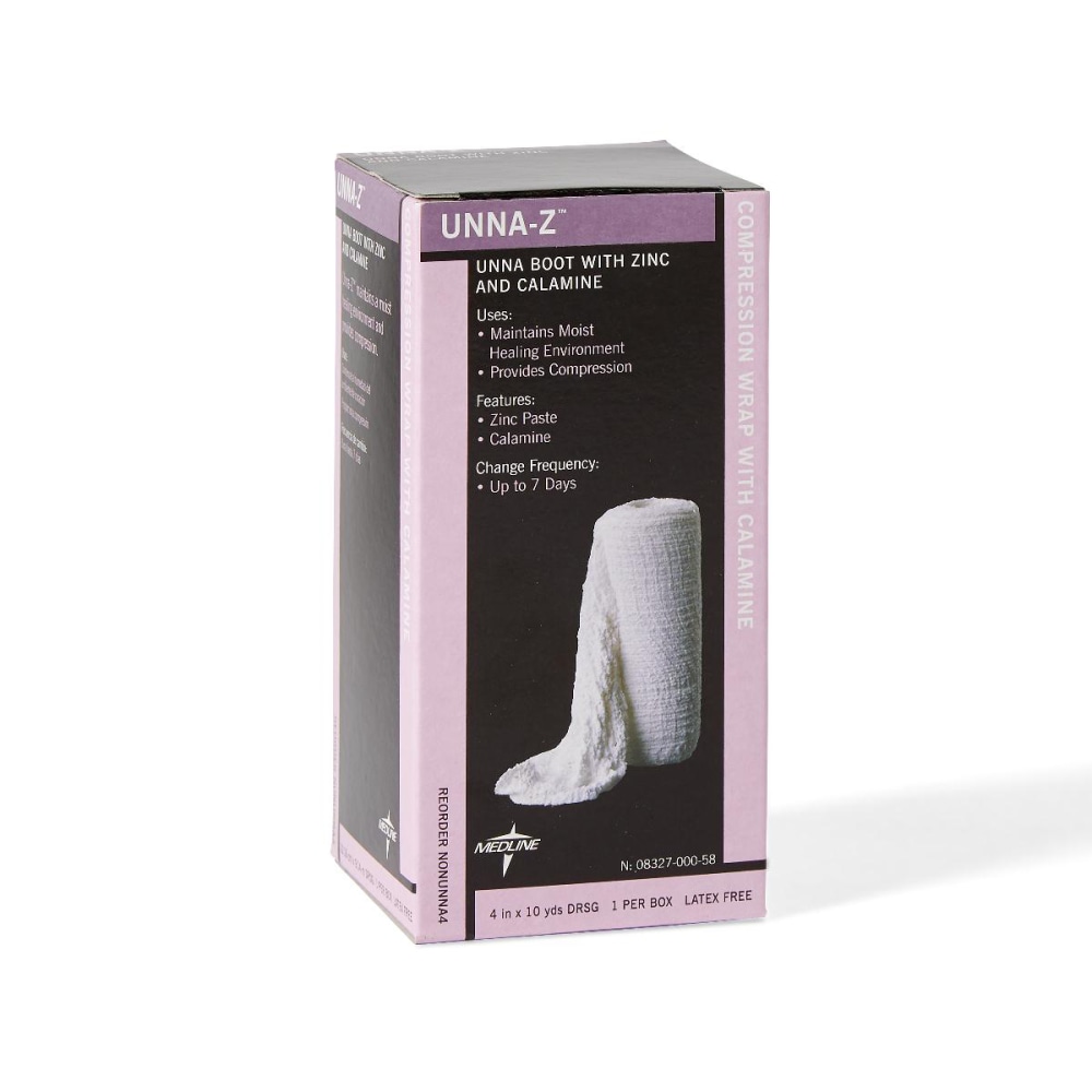 Medline Unna-Z Zinc-Oxide Impregnated Gauze Bandage, 4" x