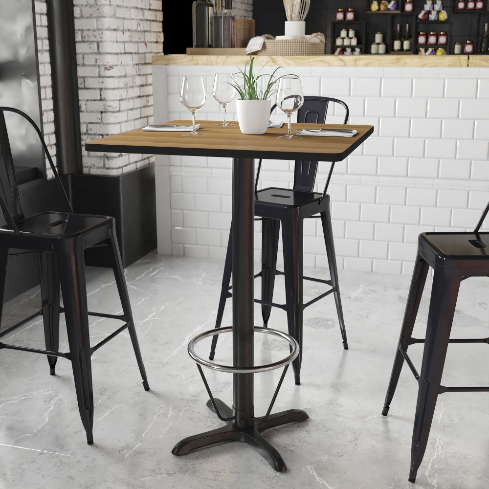 Flash Furniture Laminate Square Table Top With Bar-Height
