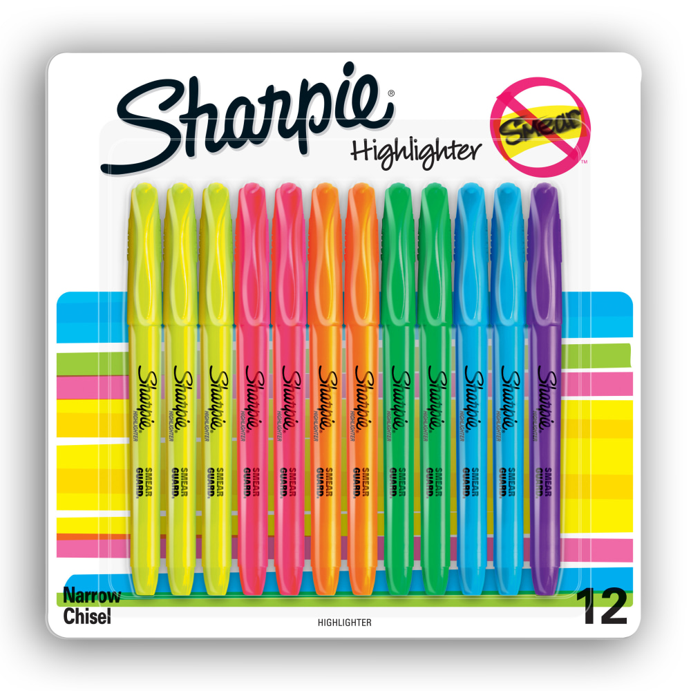 Sharpie® Accent® Pocket Highlighters, Chisel Tip, Assorted, Pack