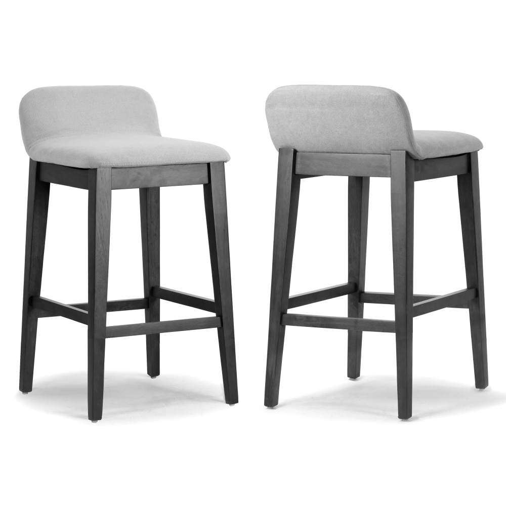 Glamour Home Atia Low-Back Bar Stools, Gray/Black, Set