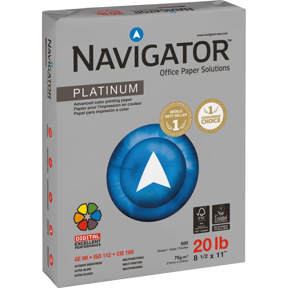 Navigator Platinum Office Multi-Use Paper, 10 Reams, Bright