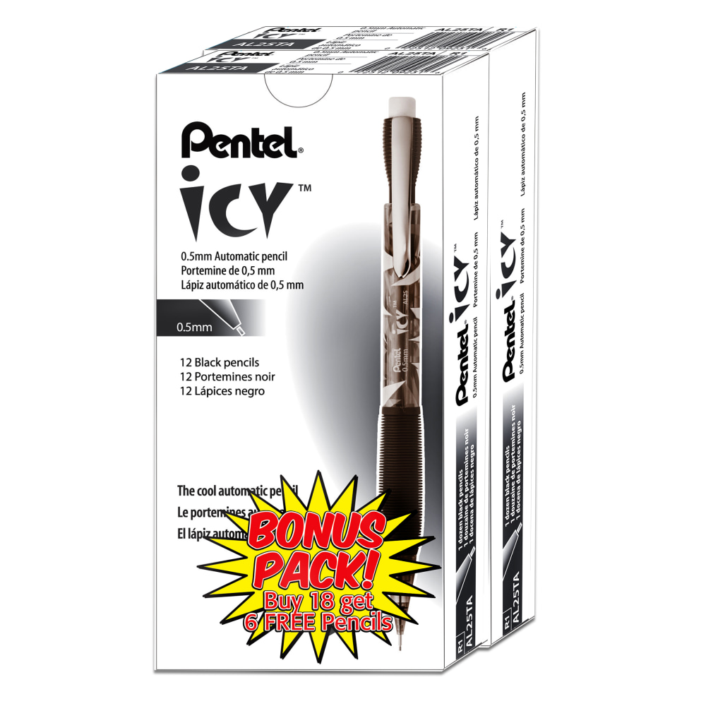 Pentel® ICY Multipurpose Automatic Pencils, 0.5 mm, Transparent