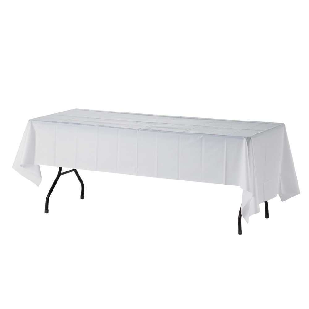 Genuine Joe Plastic Table Covers, 54" x 108",