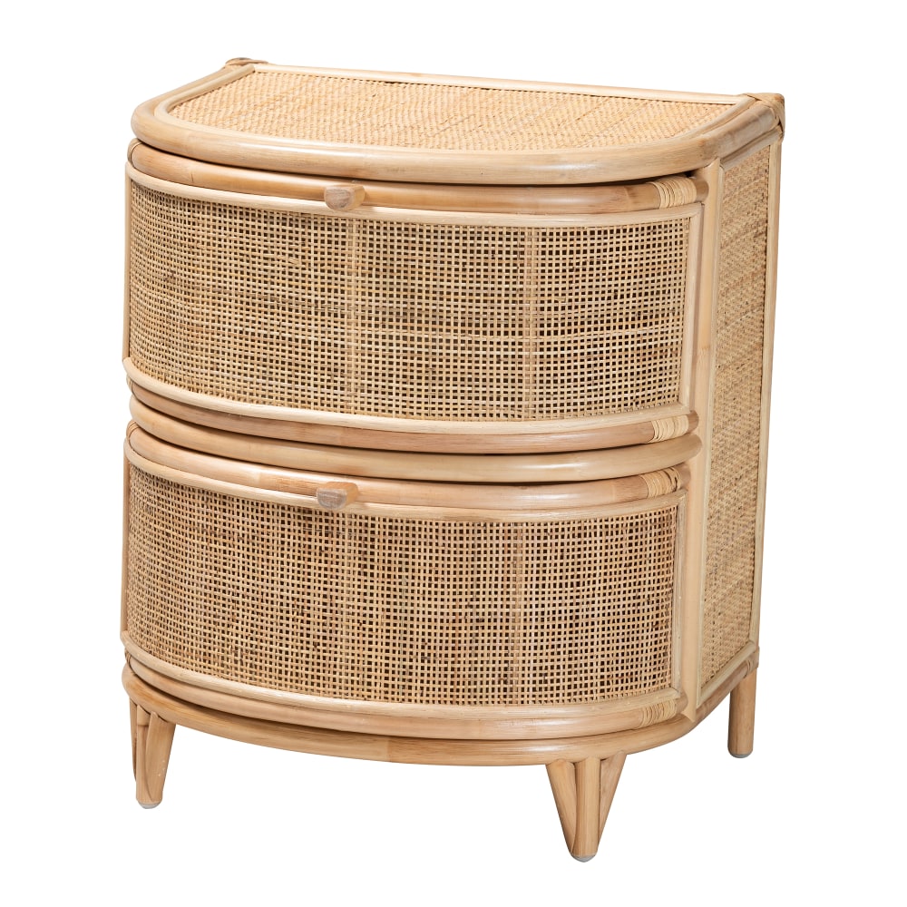 bali & pari Oleta Natural Rattan 2-Drawer Nightstand,