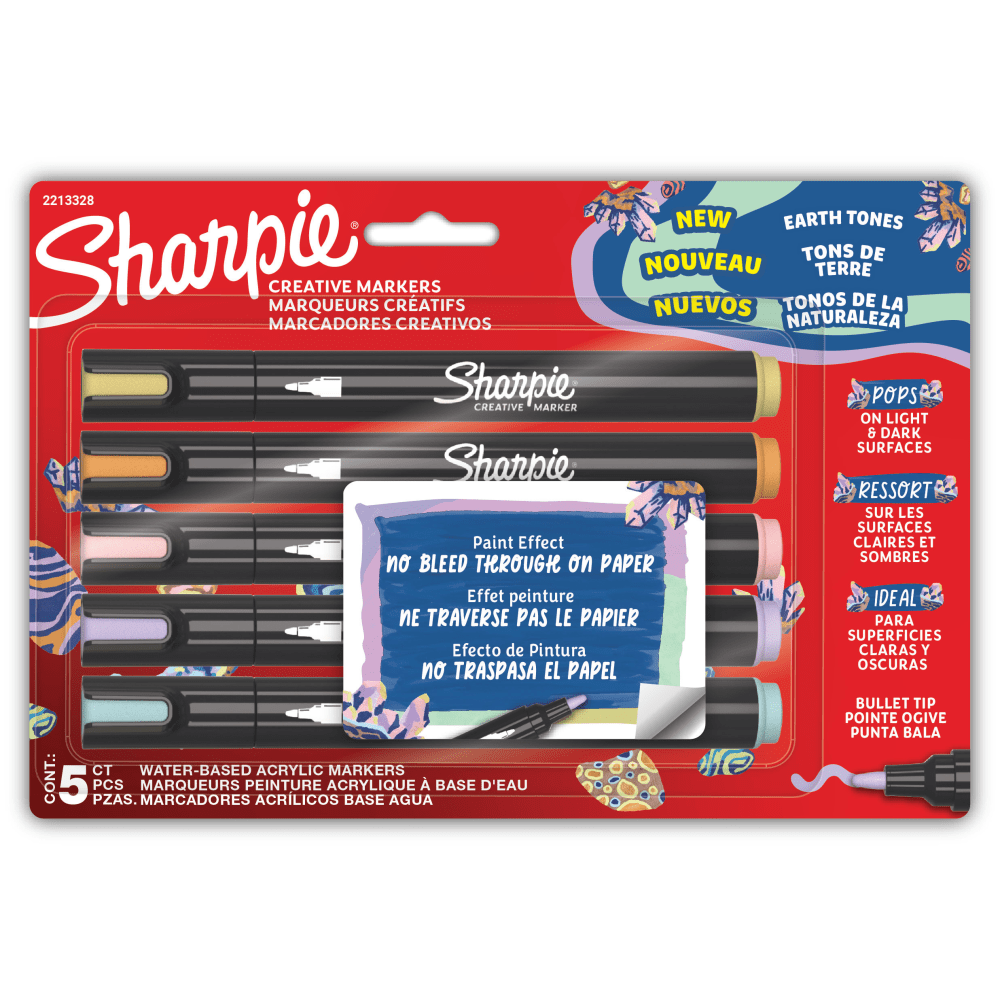 Sharpie Creative Markers, Earth Tones 2, Water-Based Acrylic