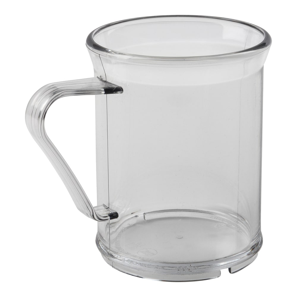 Cambro Camwear Dinnerware Mugs, 9.6 Oz, Clear, Set