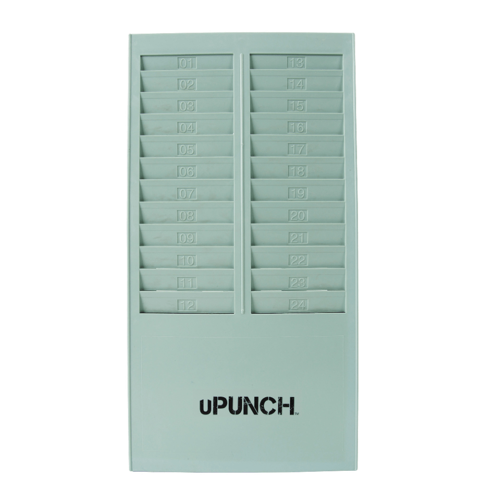 uPunch Time Card Rack, 24 Pockets, 16.4"H x