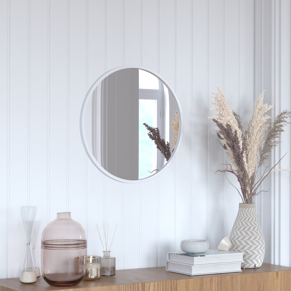 Flash Furniture Julianne Round Metal-Framed Wall Mirror,