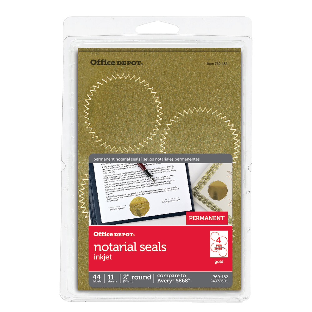 Office Depot® Brand Permanent Self-Adhesive Notarial Seals,
