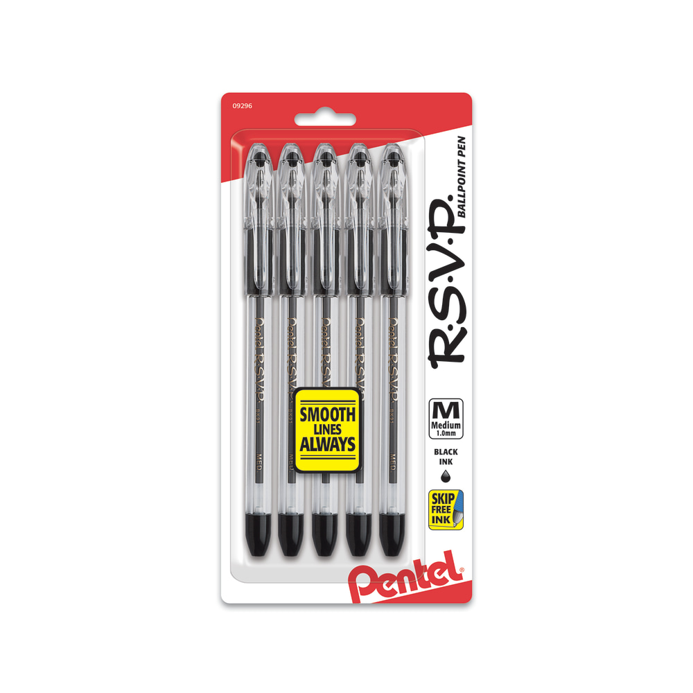 Pentel® R.S.V.P.® Ballpoint Pens, Medium Point, 1.0mm,