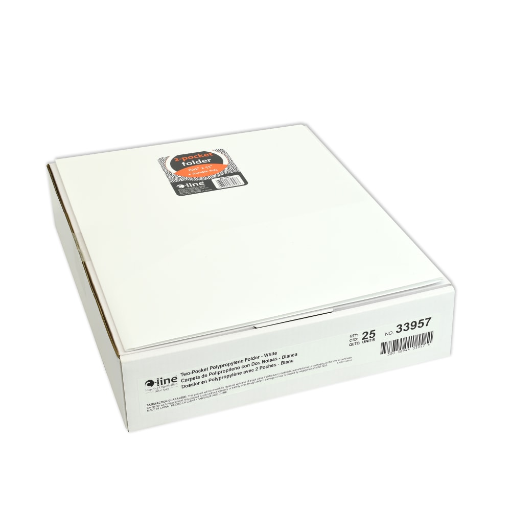 C-Line 2-Pocket Poly Portfolios, Letter Size, White, Pack