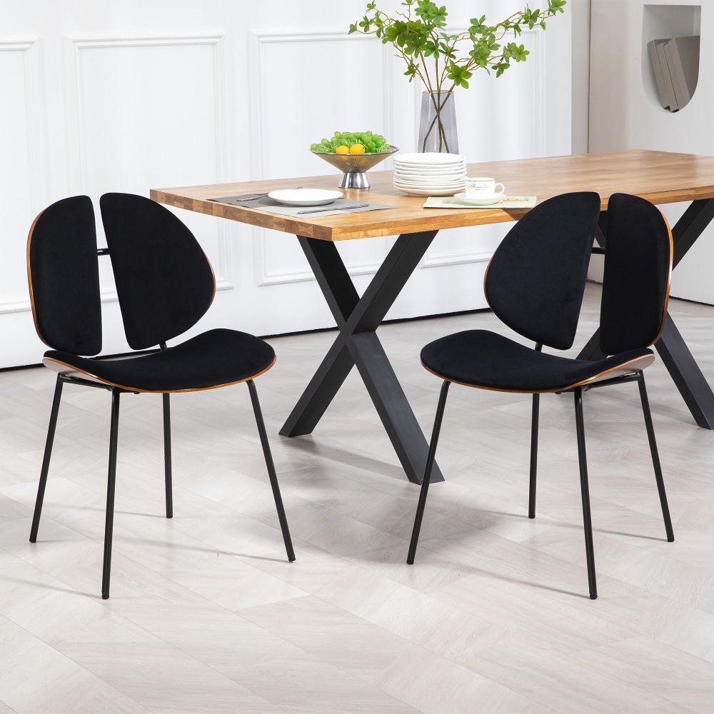 Glamour Home Beau Microfiber Fabric Dining Accent Chairs,