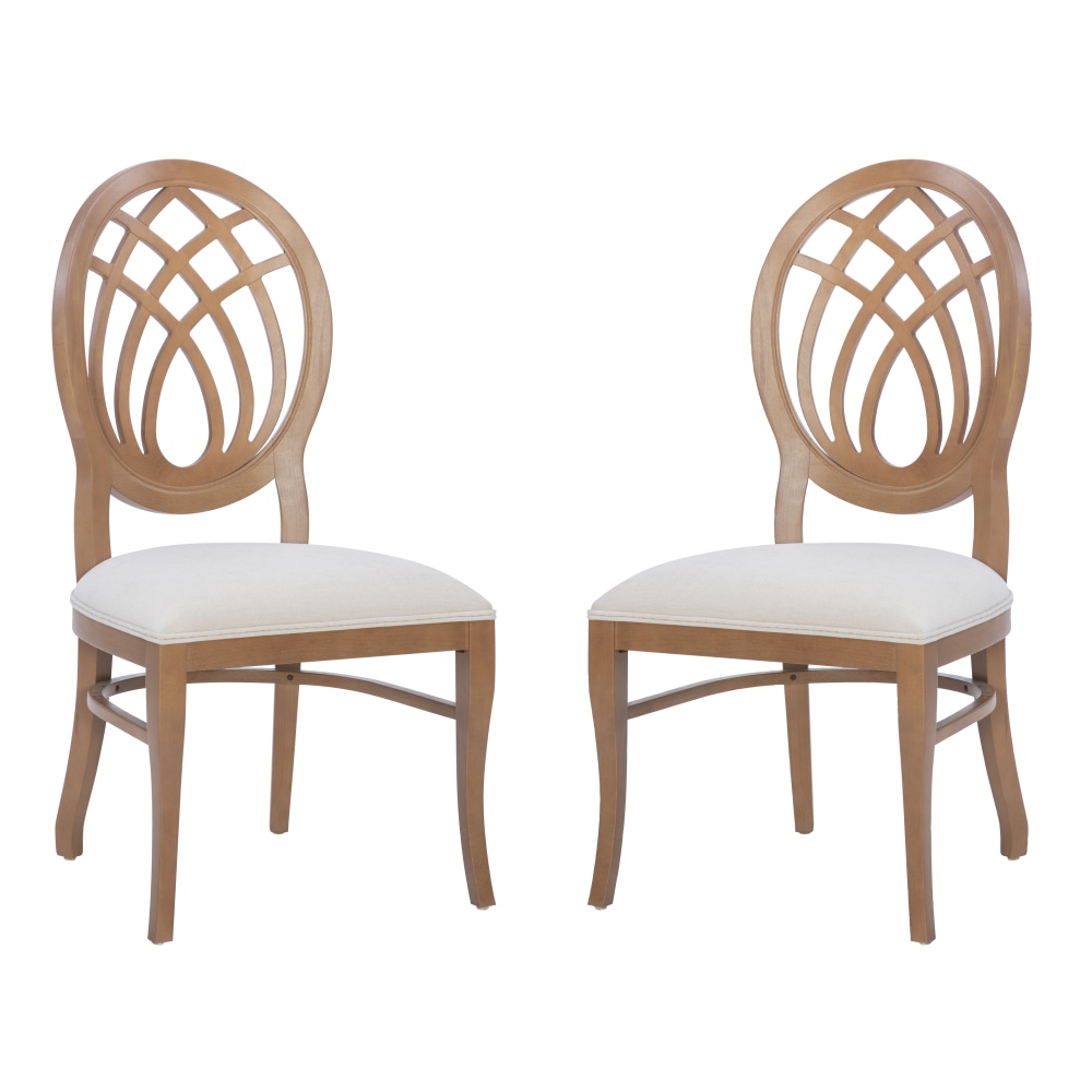 Linon Sterling Upholstered Dining Accent Chairs, Gray/Brown, Set