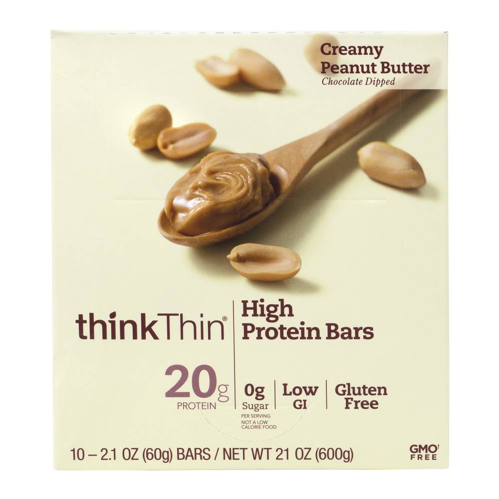 thinkThin Creamy Peanut Butter High Protein Bars, 2.1