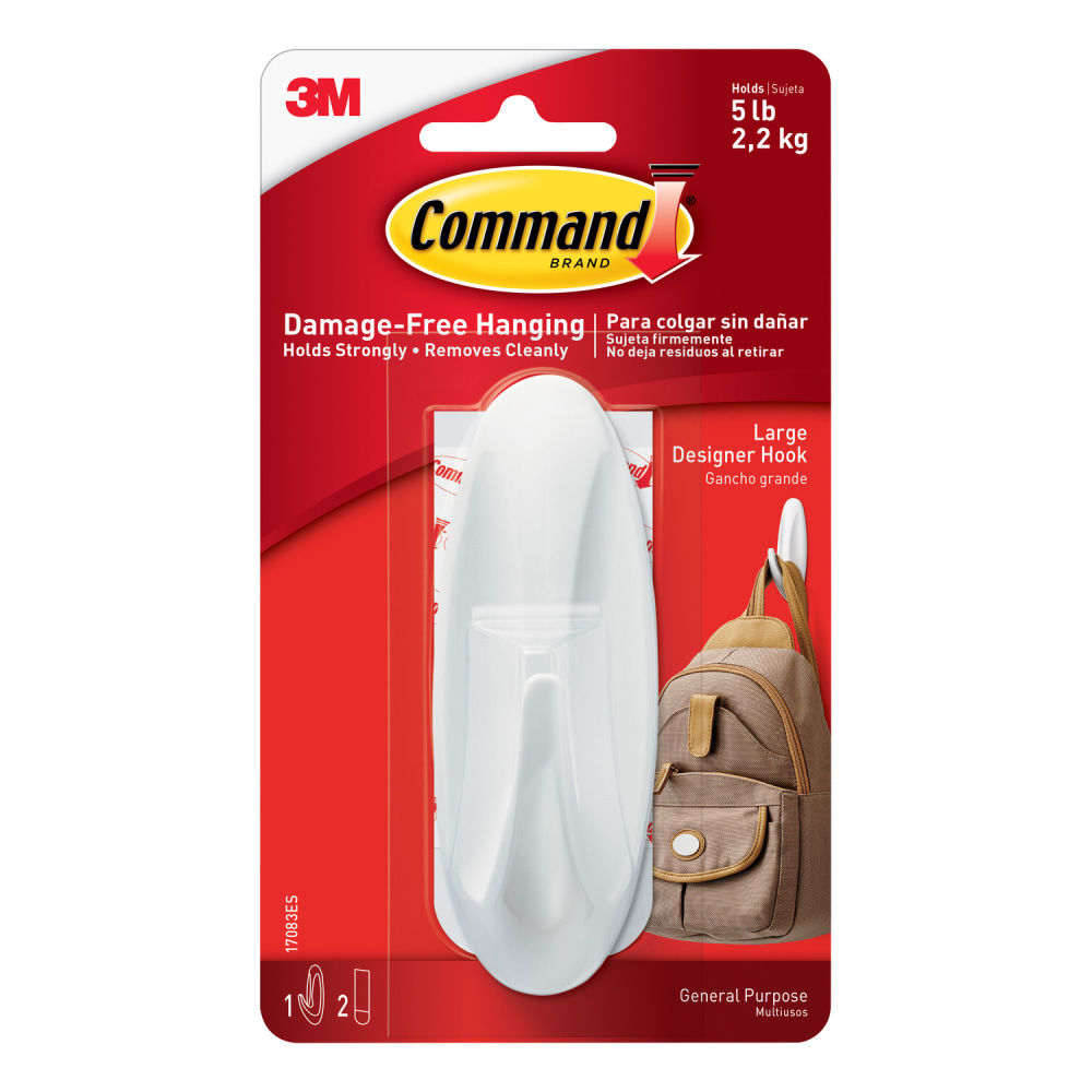 Command General Purpose Removable Plastic Hook, Large
