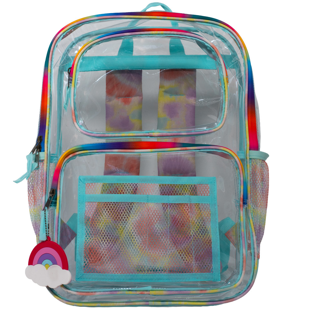 Accessory Innovations Clear Backpack, Transparent/Swirl Tie-Dye