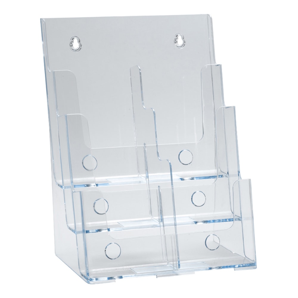 Azar Displays 3-Tier 6-Pocket Plastic Trifold Brochure Holder,
