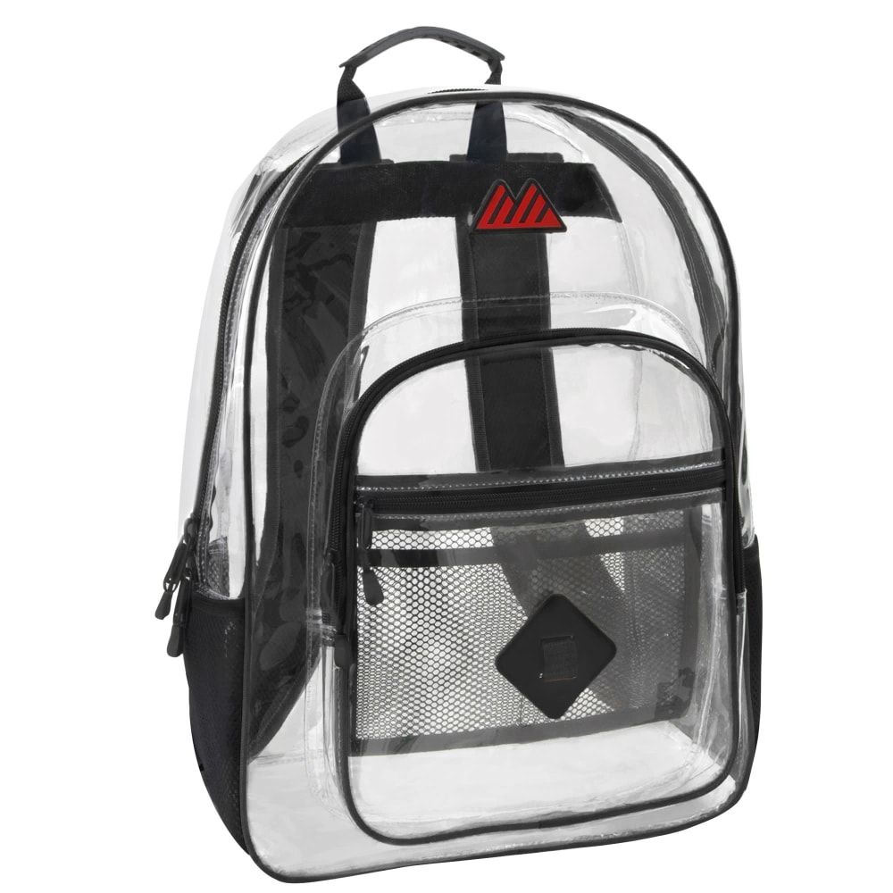 Summit Ridge Clear Backpacks, Black, Pack Of 24
