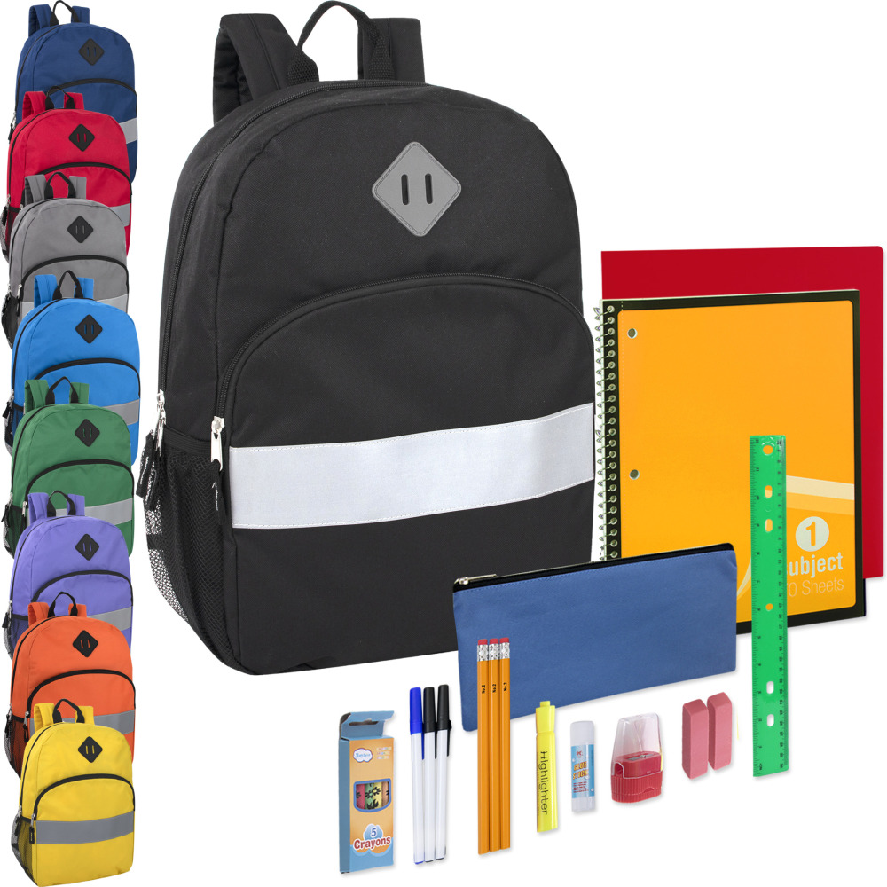 Trailmaker Safety Backpack School Supplies Kits, Assorted Colors,