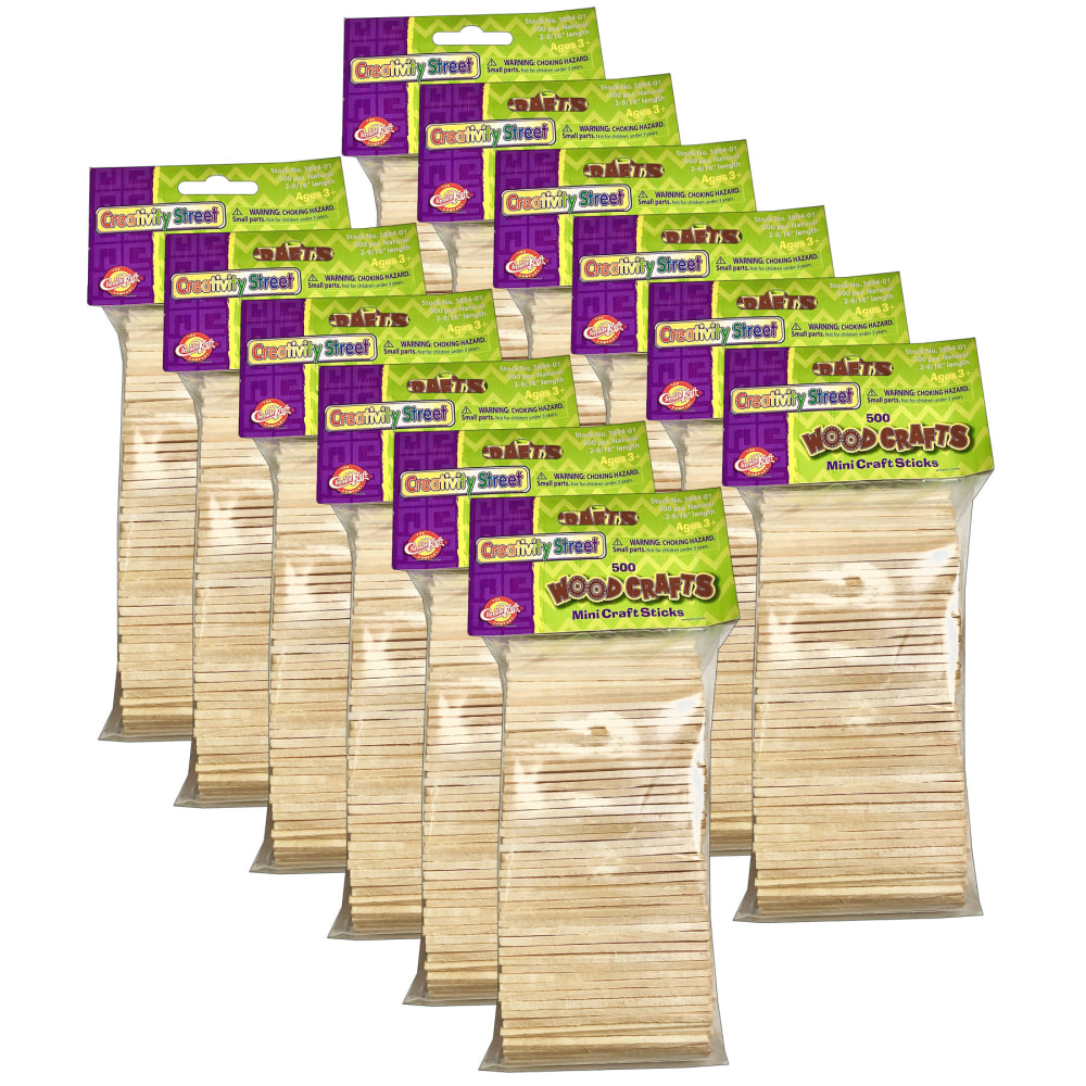 Creativity Street Mini Wood Craft Sticks, 2-9/16" x