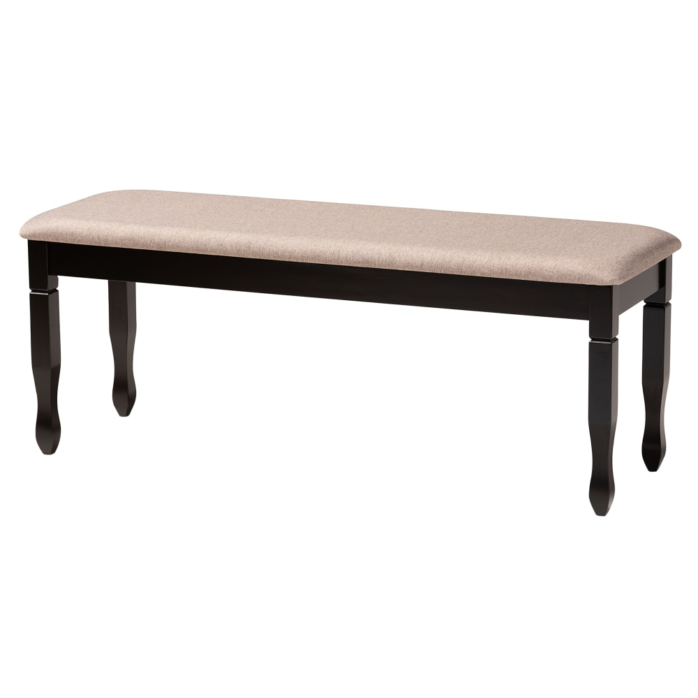 Baxton Studio Corey Dining Bench, Sand/Dark Brown