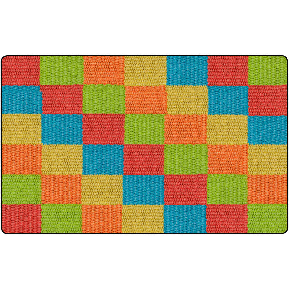 Flagship Carpets Basketweave Blocks Classroom Rug, 7 1/2&#x27;