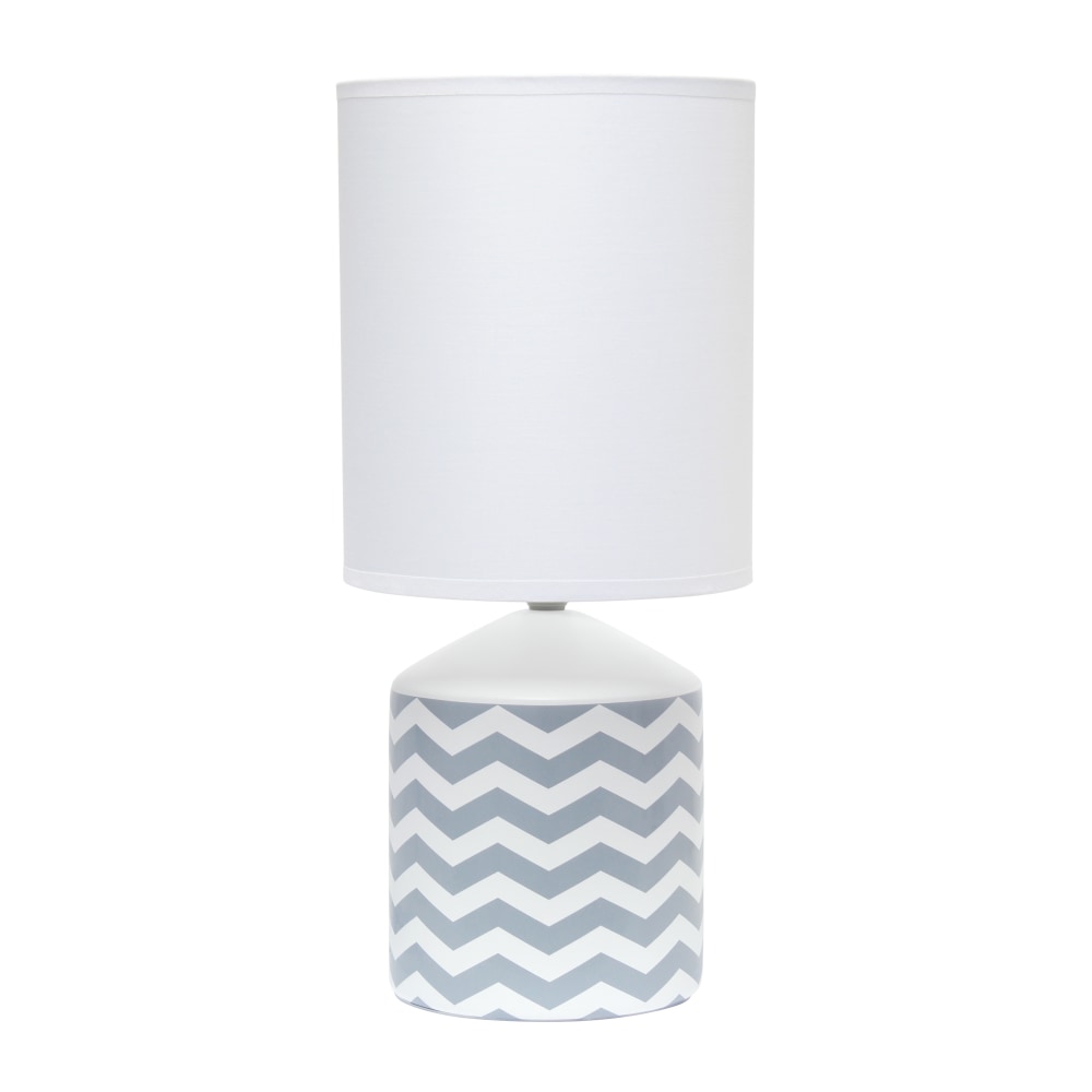 Simple Designs Fresh Prints Table Lamp, 18-1/2"H, White