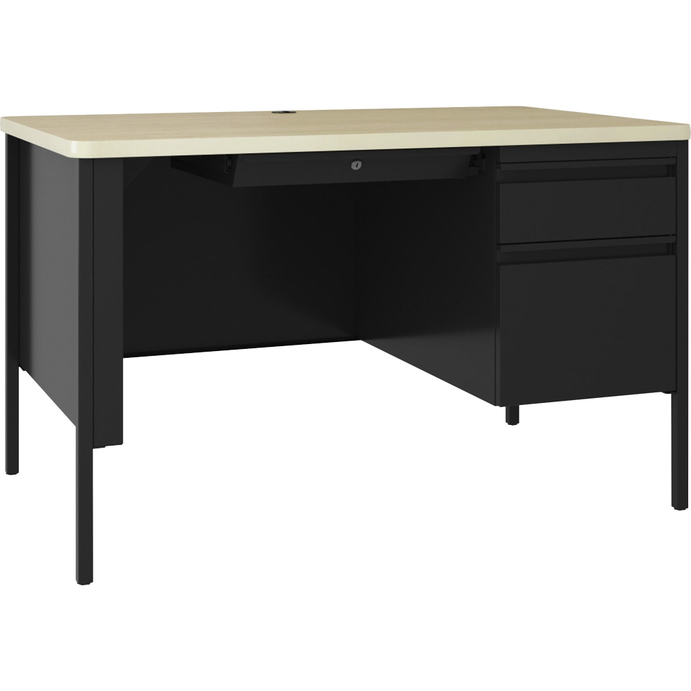 Lorell®® Fortress 48"W Right-Pedestal Computer Desk, Black