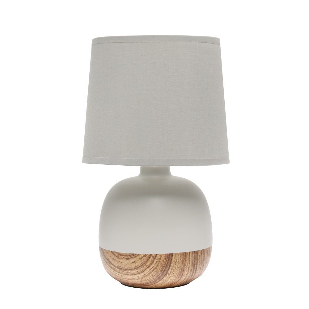 Simple Designs Petite Mid-Century Table Lamp, 12"H, Gray