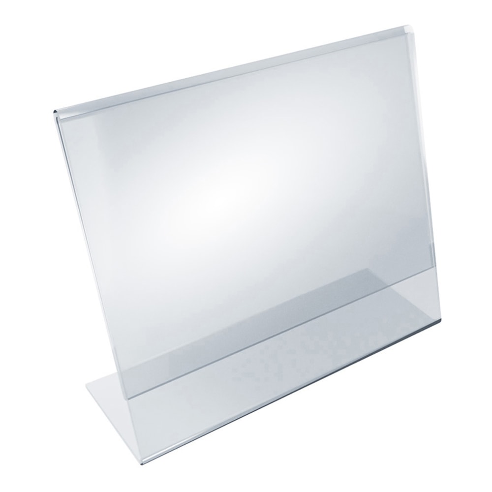 Azar Displays Acrylic Horizontal L-Shaped Sign Holders, 7"H