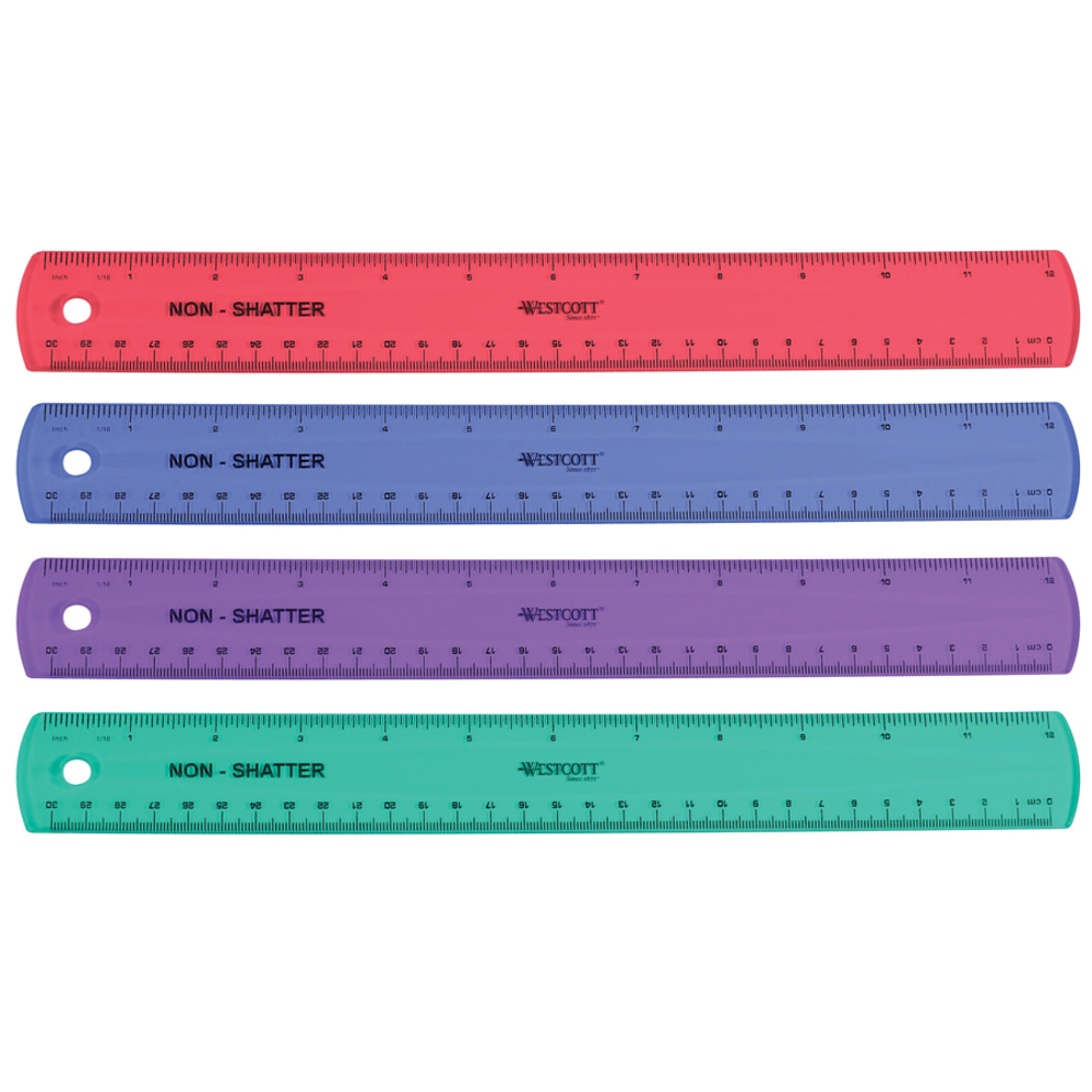 Westcott® Shatterproof Ruler, 12", Assorted Colors